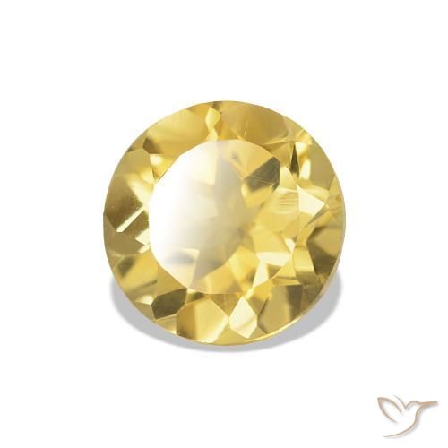 1.16 ct Yellow Citrine Stone, Natural Citrine in Round Facet Shape for Sale