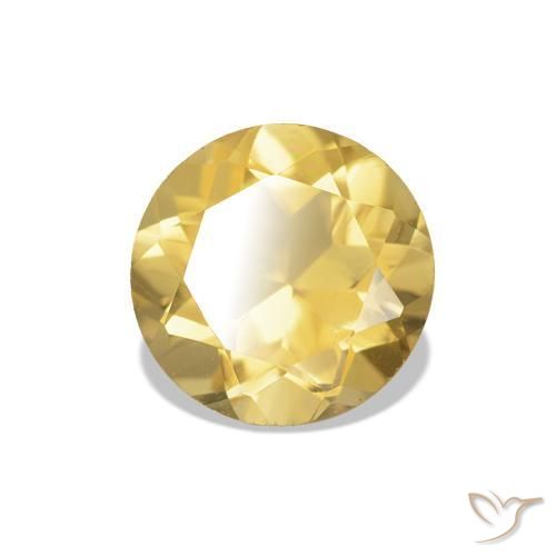 1.15 ct Yellow Citrine Stone, Natural Citrine in Round Facet Shape for Sale