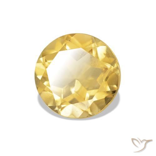 1.22 ct Yellow Citrine Stone, Natural Citrine in Round Facet Shape for Sale