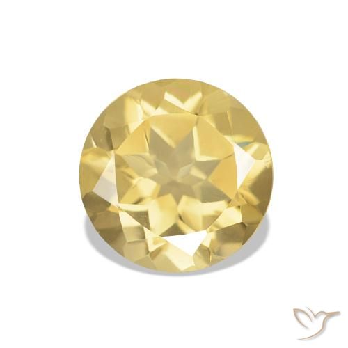 1.15ct Light Golden-Yellow Citrine Gemstones, Round, VVS-VS