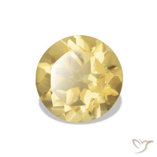 1.15 ct Yellow Citrine Stone, Natural Citrine in Round Facet Shape for Sale