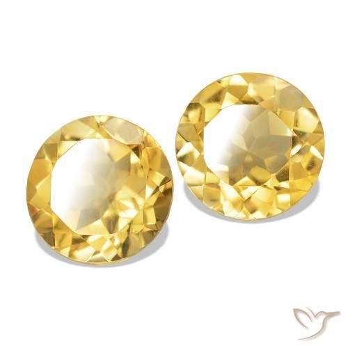 2.50 ctw Yellow Citrine Stones, Natural Citrine in Round Facet Shape for Sale