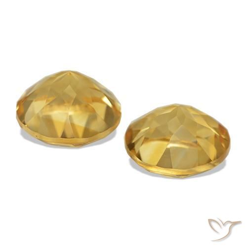 Citrine Gemstones in 7 mm (calibrated) Size for Sale, Citrine Stones in Light Golden-Yellow Color