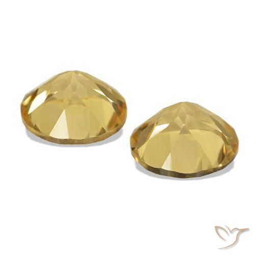 Citrine Gemstones in 7 mm (calibrated) Size for Sale, Citrine Stones in Light Golden-Yellow Color