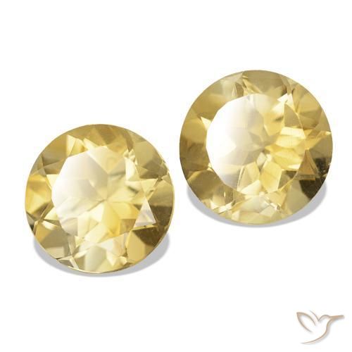 2.51 ctw Yellow Citrine Stones, Natural Citrine in Round Facet Shape for Sale