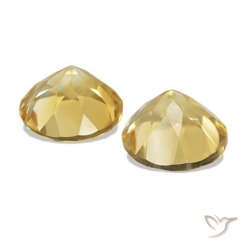 Citrine Gemstones in 7.5 mm (calibrated) Size for Sale, Citrine Stones in Light Golden-Yellow Color