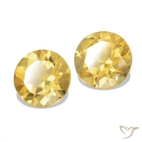 2.01 ctw Yellow Citrine Stones, Natural Citrine in Round Facet Shape for Sale