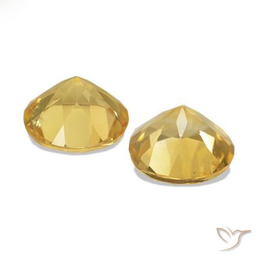 Citrine Gemstones in 7 mm (calibrated) Size for Sale, Citrine Stones in Light Golden-Yellow Color