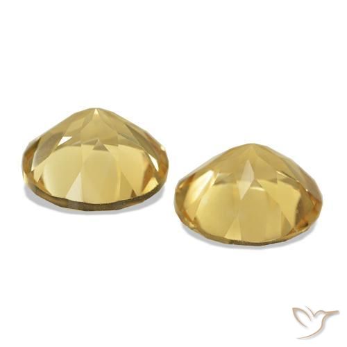 Citrine Gemstones in 7 mm (calibrated) Size for Sale, Citrine Stones in Light Gold Color