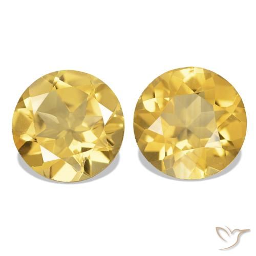 2.03ctw Light Golden-Yellow Citrine, Round, VS