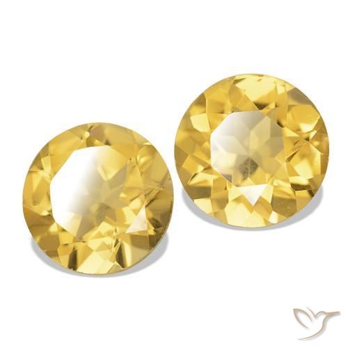 2.03 ctw Yellow Citrine Stones, Natural Citrine in Round Facet Shape for Sale