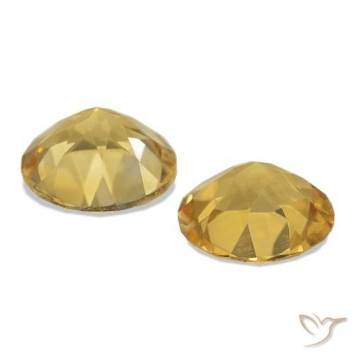 Citrine Gemstones in 7 mm (calibrated) Size for Sale, Citrine Stones in Light Golden-Yellow Color