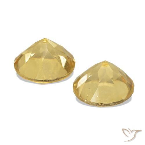 Citrine Gemstones in 7 mm (calibrated) Size for Sale, Citrine Stones in Light Gold Color