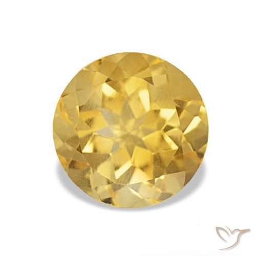 1.90ct Natural Deep Yellow Citrine, Round, VS, Photo A