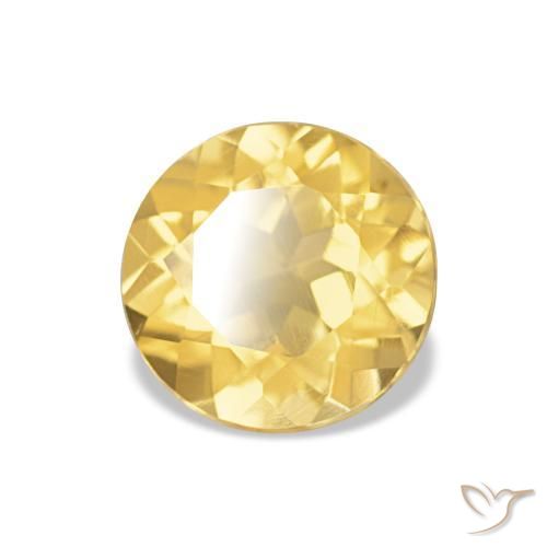 1.16 ct Yellow Citrine Stone, Natural Citrine in Round Facet Shape for Sale