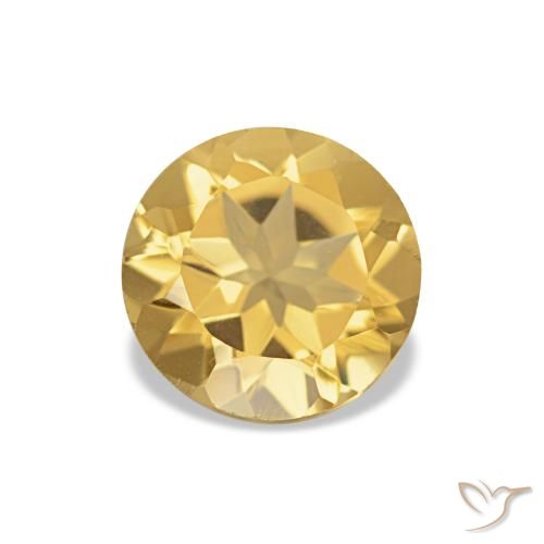 1.06ct Medium Gold Citrine Gemstones, Round, VVS-VS