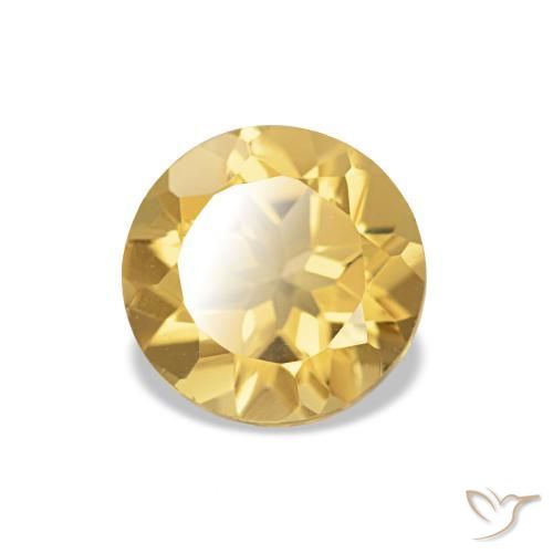 1.06 ct Golden Citrine Stone, Natural Citrine in Round Facet Shape for Sale