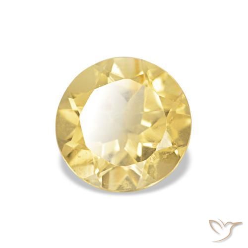 1.07 ct Yellow Citrine Stone, Natural Citrine in Round Facet Shape for Sale