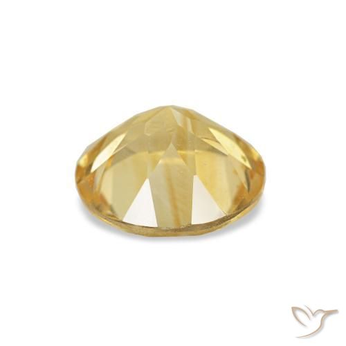 Citrine Gemstone in 7 mm (calibrated) Size for Sale, Citrine Stone in Light Golden-Yellow Color