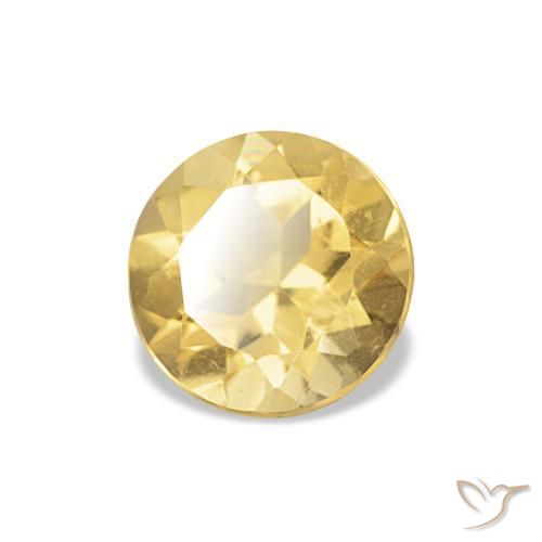1.04 ct Yellow Citrine Stone, Natural Citrine in Round Facet Shape for Sale