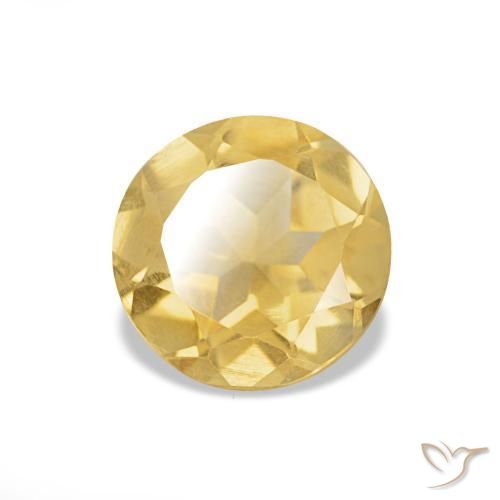 1.12 ct Yellow Citrine Stone, Natural Citrine in Round Facet Shape for Sale