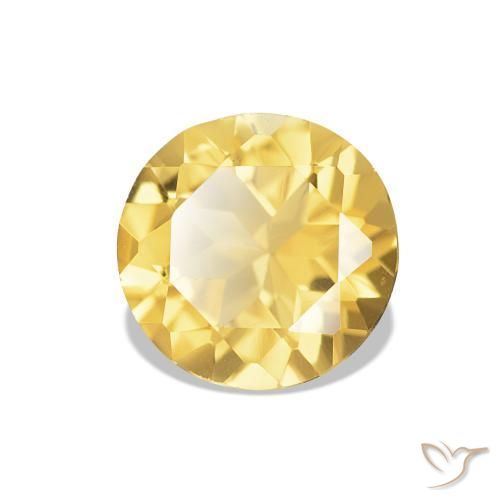 0.95 ct Golden Citrine Stone, Natural Citrine in Round Facet Shape for Sale