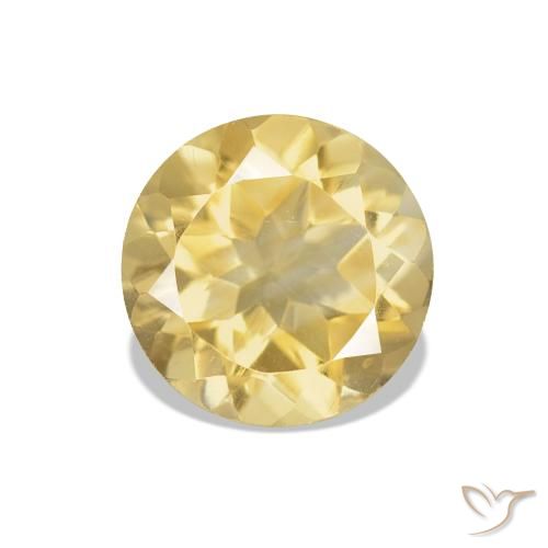 1.11 ct Golden Citrine Gemstone, Citrine Gem in Round Facet Shape for Sale.