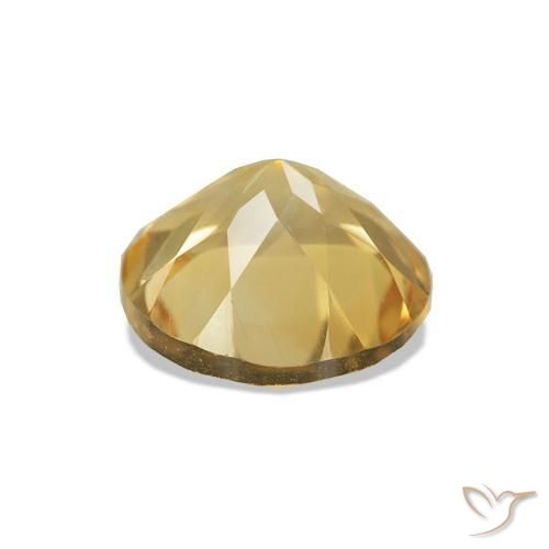 Citrine Gemstone in 7 mm (calibrated) Size for Sale, Citrine Stone in Medium Gold Color