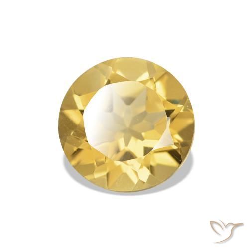 1.18 ct Golden Citrine Stone, Natural Citrine in Round Facet Shape for Sale