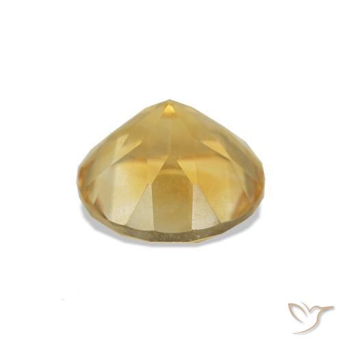 Citrine Gemstone in 7 mm (calibrated) Size for Sale, Citrine Stone in Medium Gold Color
