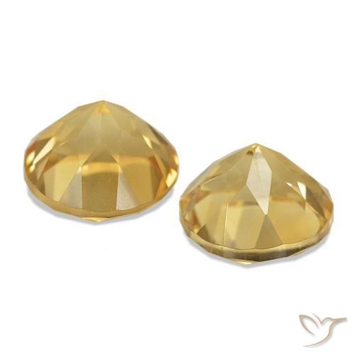 Citrine Gemstones in 7 mm (calibrated) Size for Sale, Citrine Stones in Light Golden Color