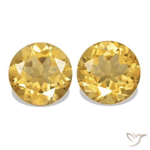 2.42ctw Medium Gold Citrine, Round, VVS-VS