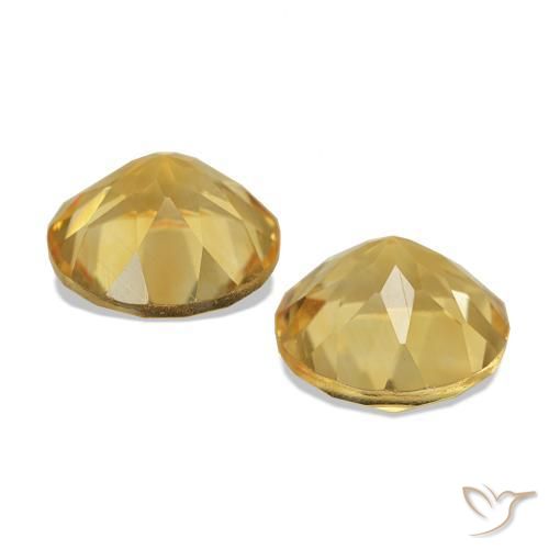 Citrine Gemstones in 7 mm (calibrated) Size for Sale, Citrine Stones in Medium Gold Color
