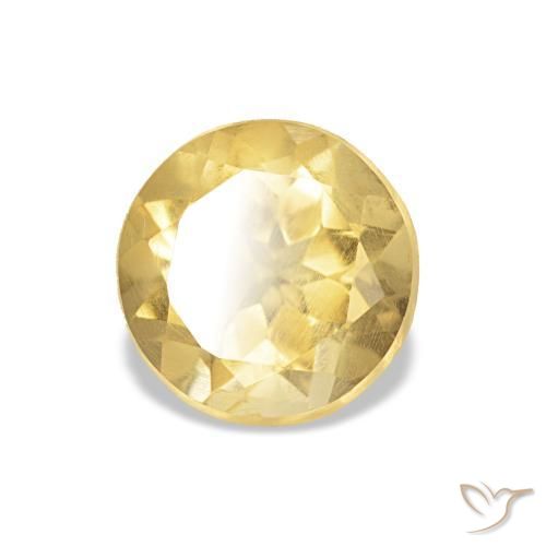 1.12 ct Yellow Citrine Stone, Natural Citrine in Round Facet Shape for Sale