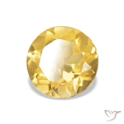 1.10 ct Yellow Citrine Stone, Natural Citrine in Round Facet Shape for Sale
