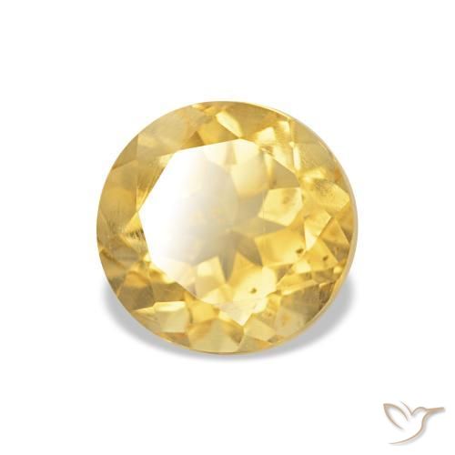 1.06 ct Yellow Citrine Stone, Natural Citrine in Round Facet Shape for Sale