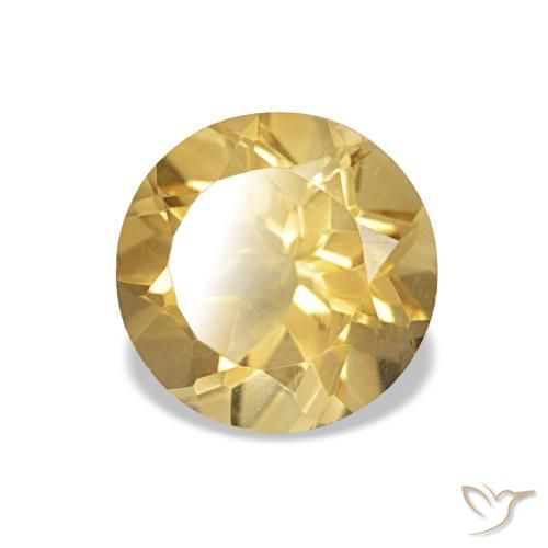 1.16 ct Yellow Citrine Stone, Natural Citrine in Round Facet Shape for Sale