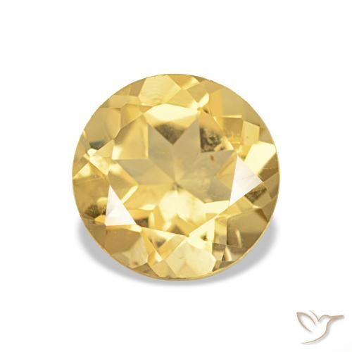 1.16ct Light Gold Citrine Gemstones, Round, VVS-VS