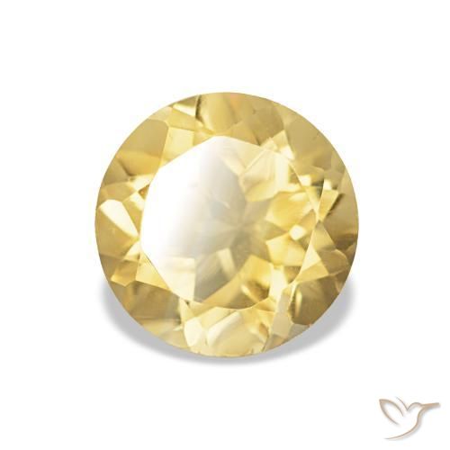 1.11 ct Yellow Citrine Stone, Natural Citrine in Round Facet Shape for Sale