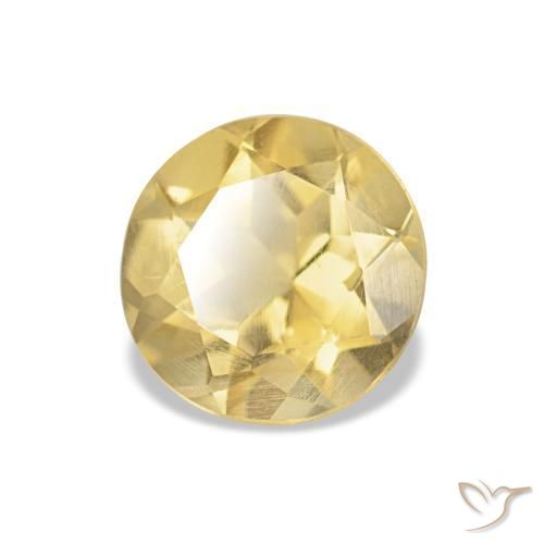 0.97 ct Yellow Citrine Stone, Natural Citrine in Round Facet Shape for Sale