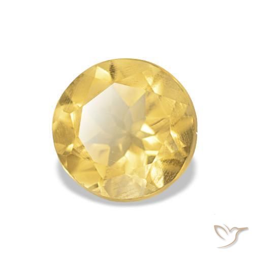 0.90 ct Yellow Citrine Stone, Natural Citrine in Round Facet Shape for Sale