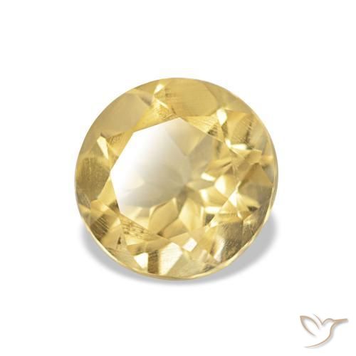 1.09 ct Yellow Citrine Stone, Natural Citrine in Round Facet Shape for Sale