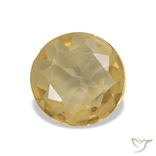 0.98ct Medium Yellow Citrine Gemstones, Round, VS