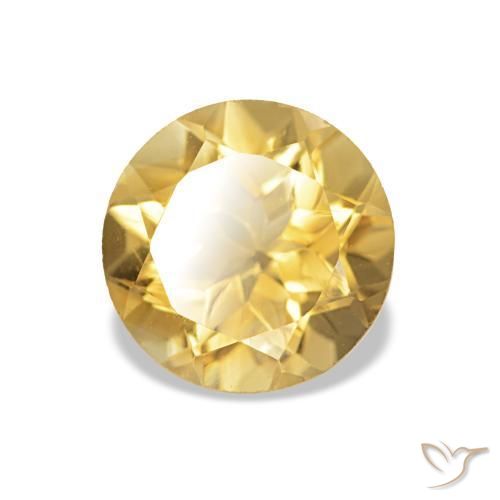 1.17 ct Golden Citrine Stone, Natural Citrine in Round Facet Shape for Sale
