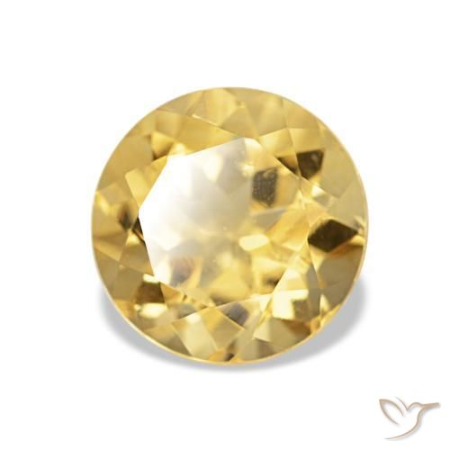 2.00 ct Yellow Citrine Stone, Natural Citrine in Round Facet Shape for Sale