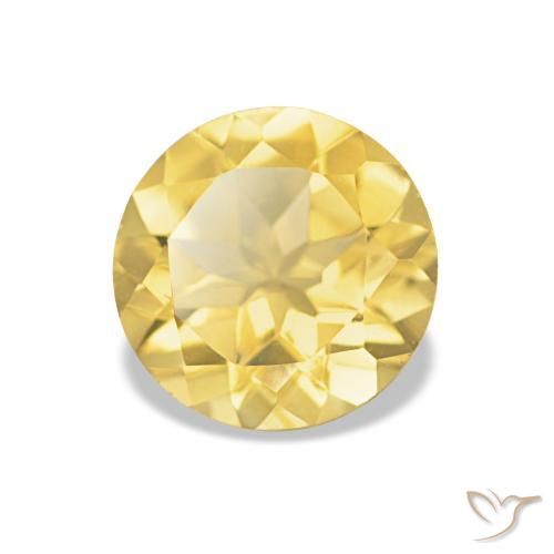 1.08 ct Yellow Citrine Stone, Natural Citrine in Round Facet Shape for Sale