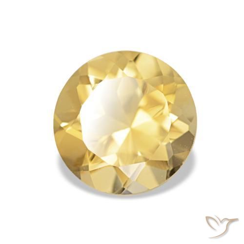 1.16 ct Yellow Citrine Stone, Natural Citrine in Round Facet Shape for Sale