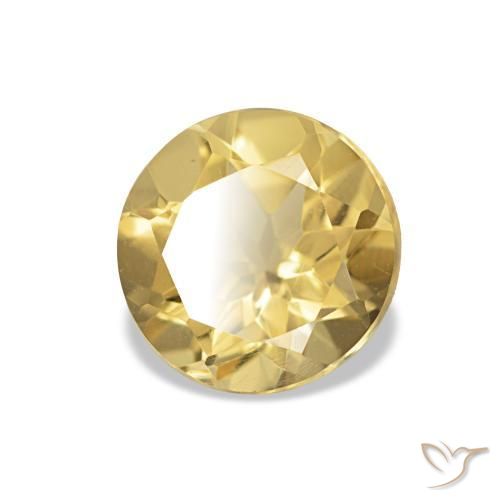 1.04 ct Yellow Citrine Stone, Natural Citrine in Round Facet Shape for Sale