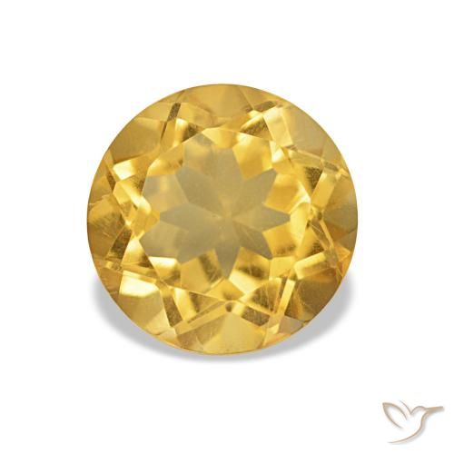 1.32ct Medium Gold Citrine, Round, VVS