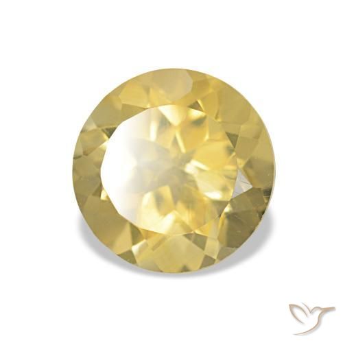 1.26 ct Yellow Citrine Stone, Natural Citrine in Round Facet Shape for Sale